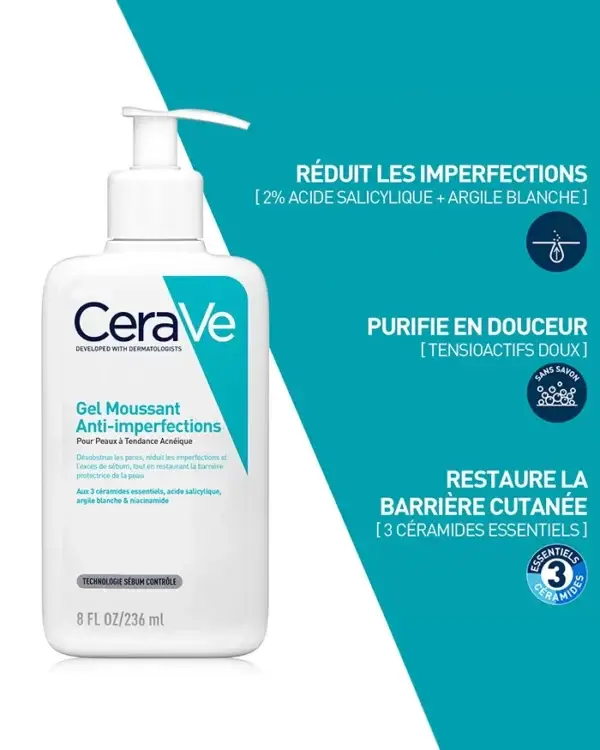 CeraVe – Gel Moussant Anti-Imperfections 473 ml – Image 4