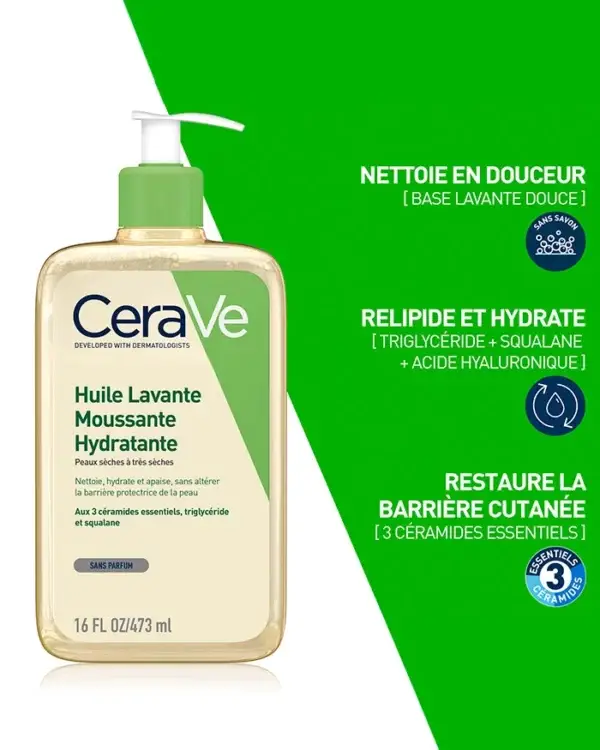 CeraVe – Huile Lavante Moussante Hydratante 473ml – Image 6