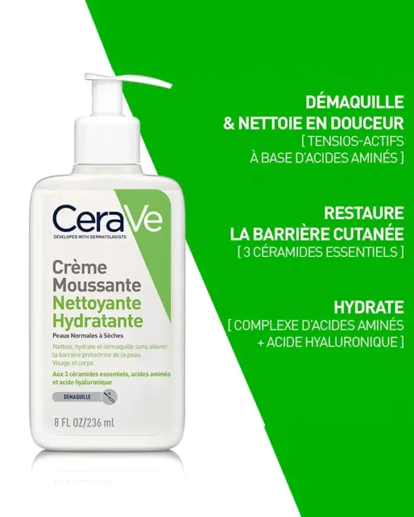 Cerave - Crème Moussante Nettoyante Hydratante 236 ml – Image 3