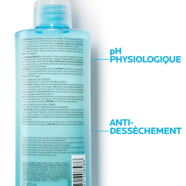 La Roche-Posay – Lipikar Crème Lavante Surgras 400 ml – Image 2