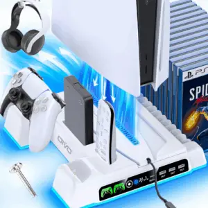 OIVO – Support Refroidissant PS5 avec Chargeur Double, Support Casque, Éclairage RGB (PS5 / Slim / Pro)