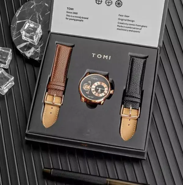 TOMI – Original Facegear Double Bracelet en Cuir