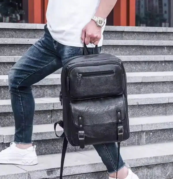 Sac à dos urbain multifonctions – Cuir PU – Image 2
