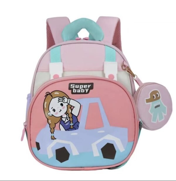 Super Baby – Sac à dos enfants Voiture Rose