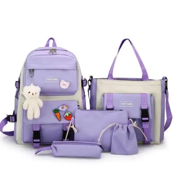 YISIYUAN – Sac à dos adolescents violet (6 pièces)