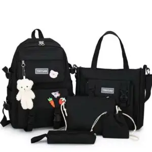 YISIYUAN – Sac à dos adolescents noir (6 pièces)