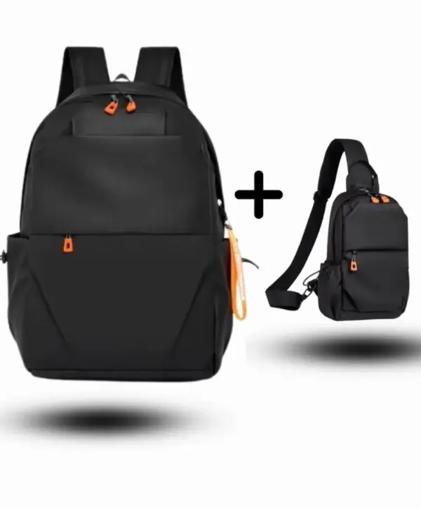 Sac à dos + sac bandoulière multifonction Noir