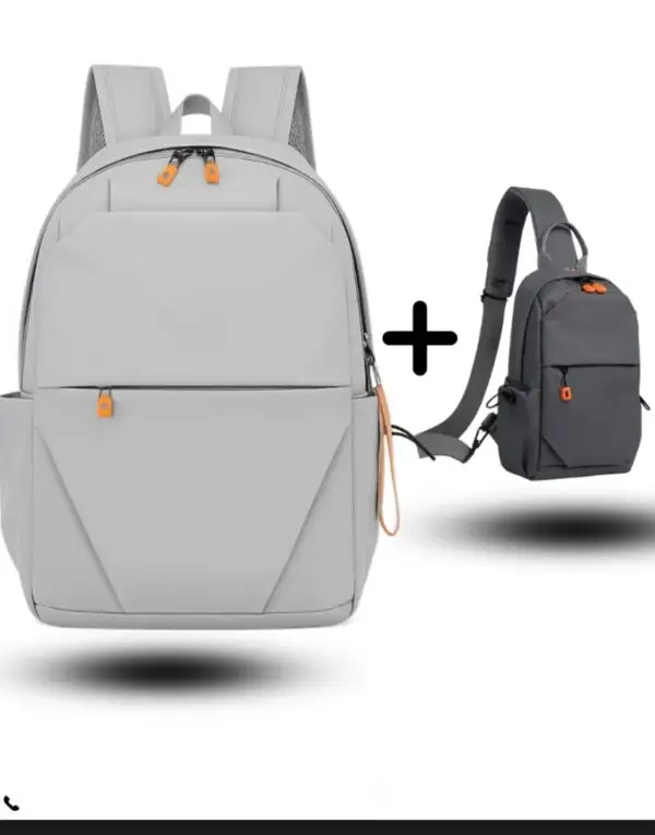 Sac à dos + sac bandoulière multifonction Gris