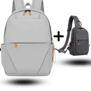 Sac à dos + sac bandoulière multifonction Gris