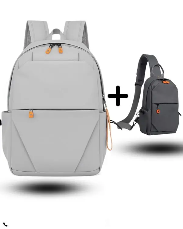 Sac à dos + sac bandoulière multifonction Gris
