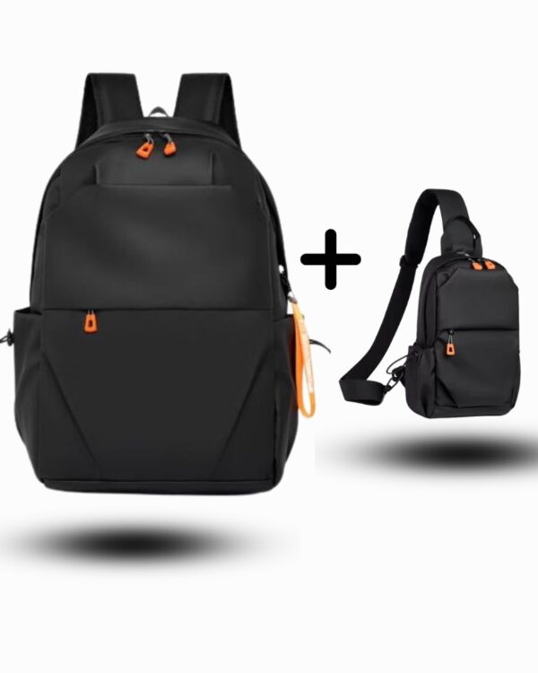 Sac à dos + sac bandoulière multifonction Noir