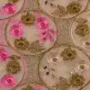 CRYSTALS FROM SWAROVSKI –Tissu brodé Autriche 5 Yards - Beige/Rose/Or