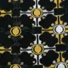 CRYSTALS FROM SWAROVSKI –Tissu brodé Autriche 5 Yards - Noir/Blanc/Jaune