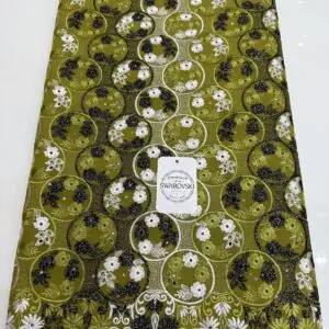 CRYSTALS FROM SWAROVSKI –Tissu brodé Autriche 5 Yards
