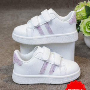 Baskets enfant blanches scratch papillon & cœur – Pointure 27