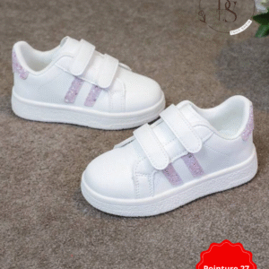 Baskets enfant blanches scratch papillon & cœur – Pointure 27