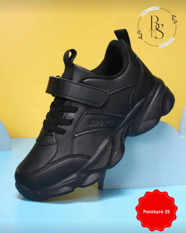 Baskets garçon pointure 35 – Chaussures épaisses à scratch – Image 3