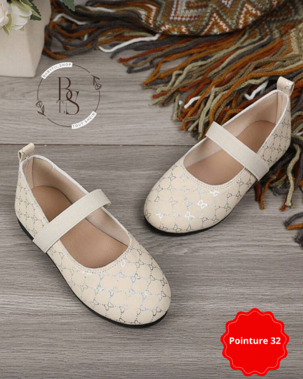 Chaussures plates ivoire fille princesse – Pointure 32 – Image 2