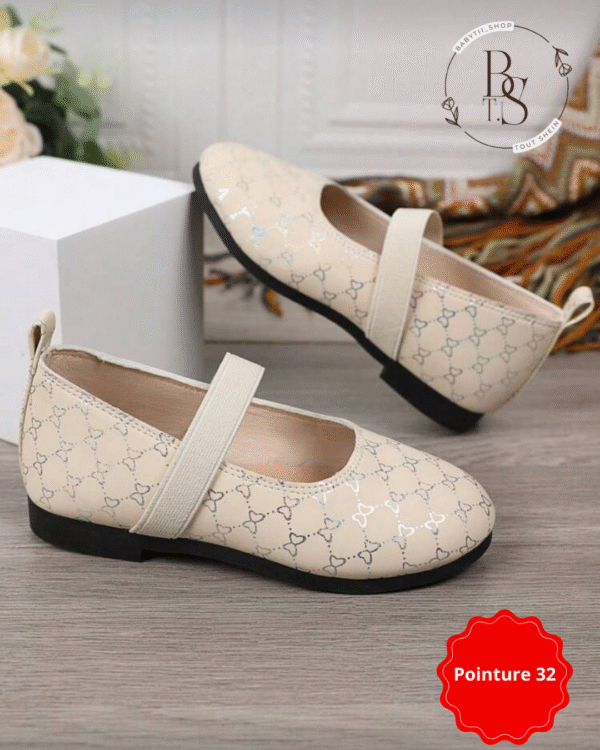 Chaussures plates ivoire fille princesse – Pointure 32 – Image 3