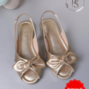 Sandales dorées fille avec nœud papillon – Pointure 33