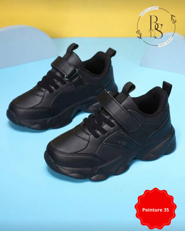 Baskets garçon pointure 35 – Chaussures épaisses à scratch – Image 2