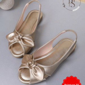Sandales dorées fille avec nœud papillon – Pointure 33
