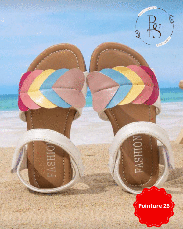 Sandales fille cœur arc-en-ciel mignonnes – Pointure 26 – Image 2