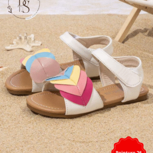 Sandales fille cœur arc-en-ciel mignonnes – Pointure 26