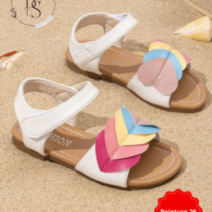Sandales fille cœur arc-en-ciel mignonnes – Pointure 26