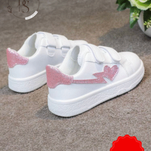 Baskets enfants pointure 28 – Blanches décor cœur et papillon