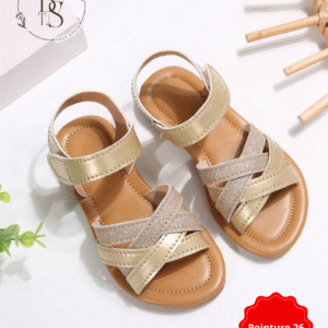 Sandales fille dorées scintillantes confort – Pointure 26