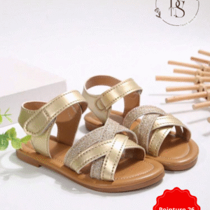 Sandales fille dorées scintillantes confort – Pointure 26