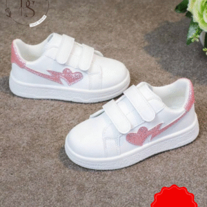 Baskets enfants pointure 28 – Blanches décor cœur et papillon