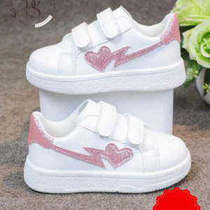 Baskets enfants pointure 28 – Blanches décor cœur et papillon