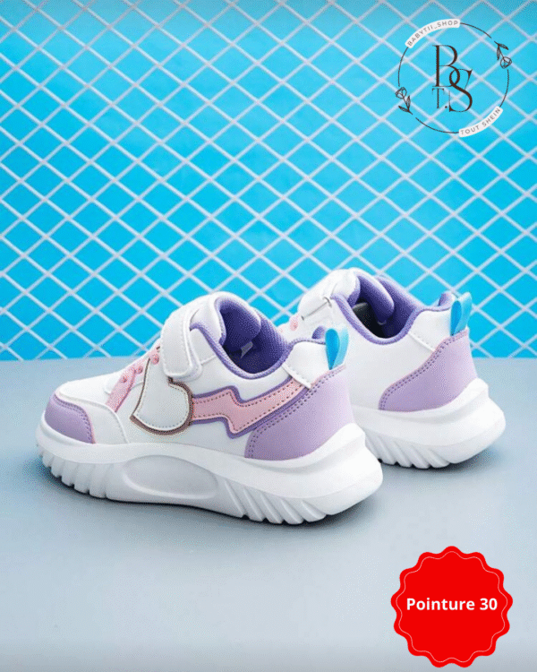 Baskets fille cœur colorées semelle épaisse – Pointure 30 – Image 3