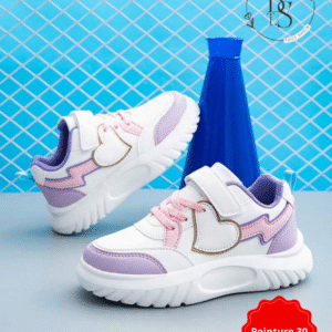 Baskets fille cœur colorées semelle épaisse – Pointure 30