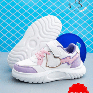 Baskets fille cœur colorées semelle épaisse – Pointure 30