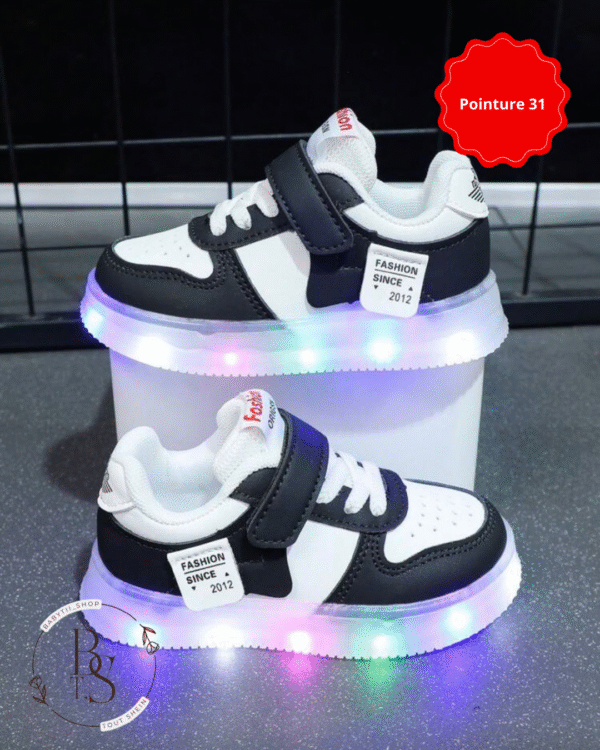 Baskets LED enfants pointure 31 – Sneakers lumineuses antidérapantes – Image 3