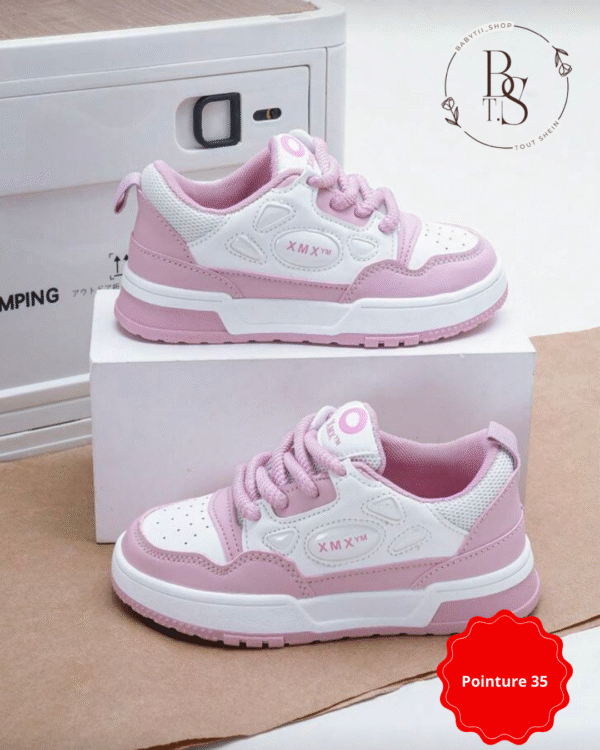 Baskets décontractées fille pointure 35 – Sneakers basses à lacets – Image 4