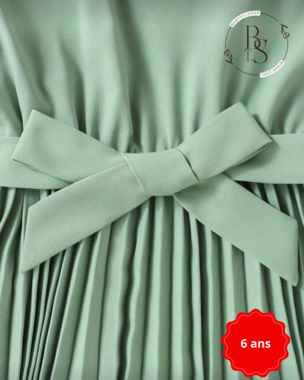Robe pour jeune fille avec franges, manches à volants et ceinture – 6 ans – Image 3