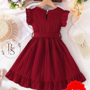 Robe fille 4 ans – Décontractée à volants avec ceinture été