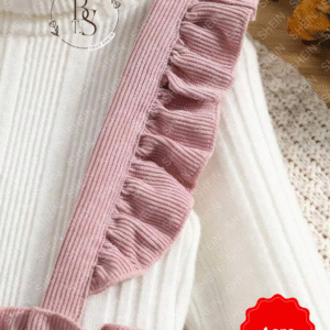 Ensemble fille 4 ans – Jupe en velours côtelé + pull col roulé