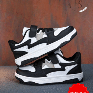 Chaussures enfant skate mode classique – Noir & blanc – Pointure 27