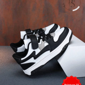 Chaussures enfant skate mode classique – Noir & blanc – Pointure 27