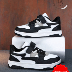 Chaussures enfant skate mode classique – Noir & blanc – Pointure 27