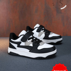Chaussures enfant skate mode classique – Noir & blanc – Pointure 27