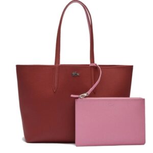 Sac à main réversible type Lacoste – Rouge ⇆ Rose