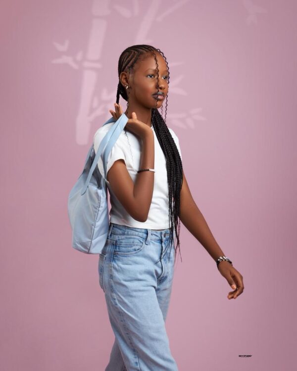 Sac à main Pink Palms Bleu – Image 3