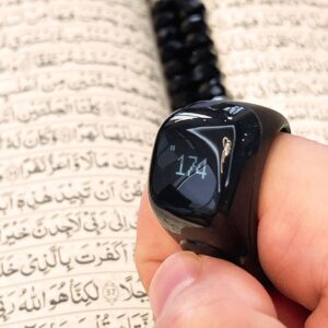 Iqibla Zikr Ring OLED – Ring connecté étanche avec chargeur