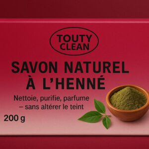 TOUTY CLEAN – Savon naturel au Henné 200g | Purifiant & Éclatant